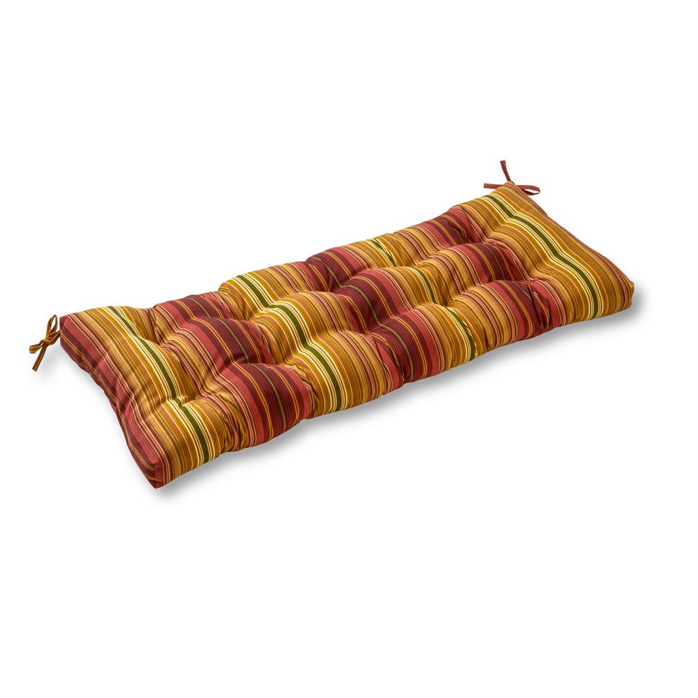 Greendale Home Fashions Kinnabari Stripe Rectangle Outdoor Swing/Bench CushionOC4805KINNABARI