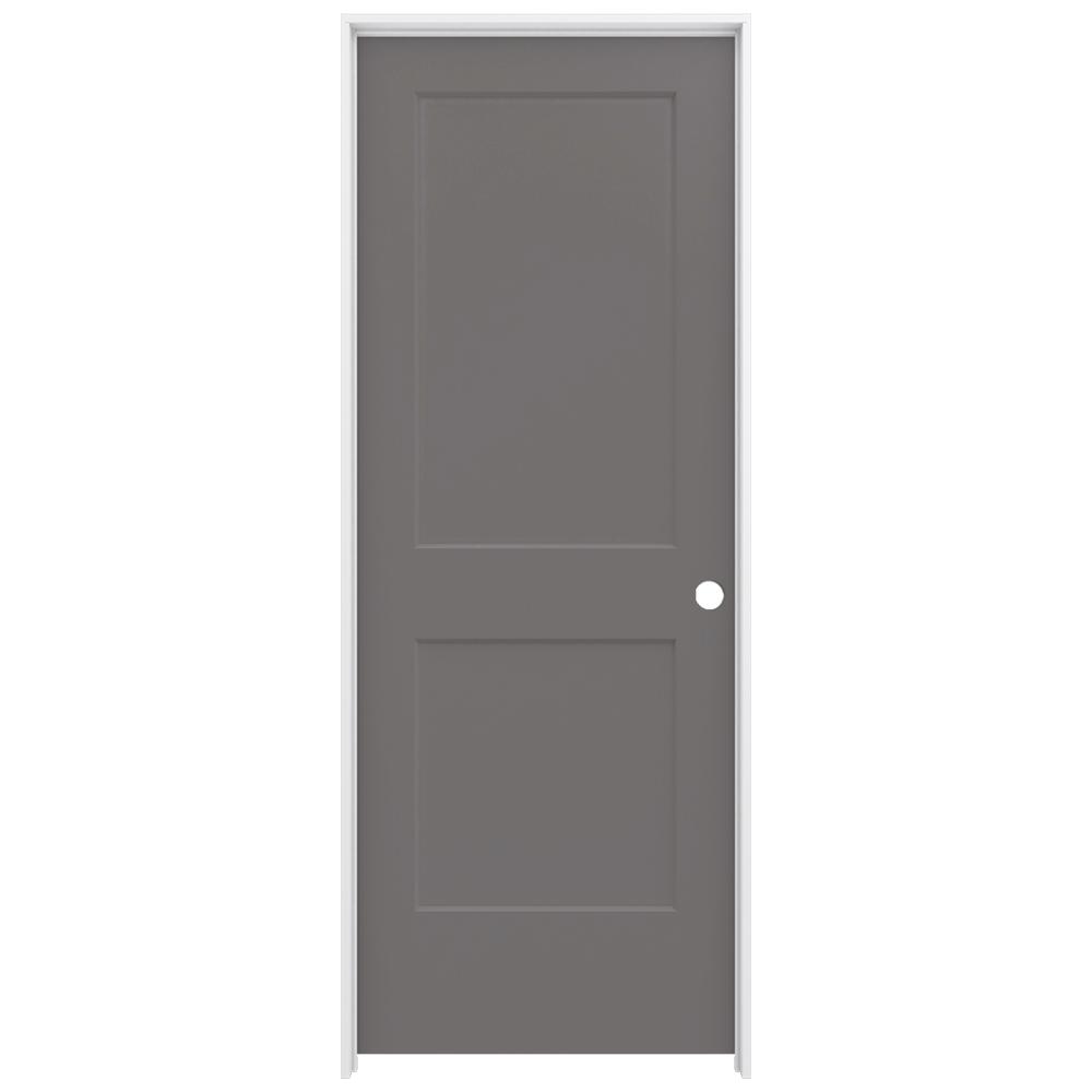 Jeld Wen 32 In X 80 In Monroe Weathered Stone Left Hand Smooth Solid Core Molded Composite Mdf Single Prehung Interior Door