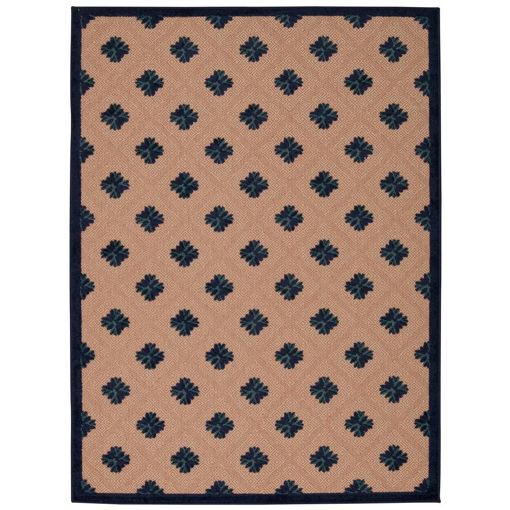Nourison Aloha Navy 3 ft. 6 in. x 5 ft. 6 in. Indoor/Outdoor Area Rug