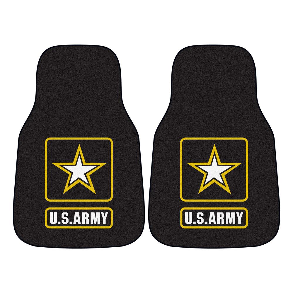 Fanmats Mil U S Army Black Heavy Duty 2 Piece 17 In X 27 In