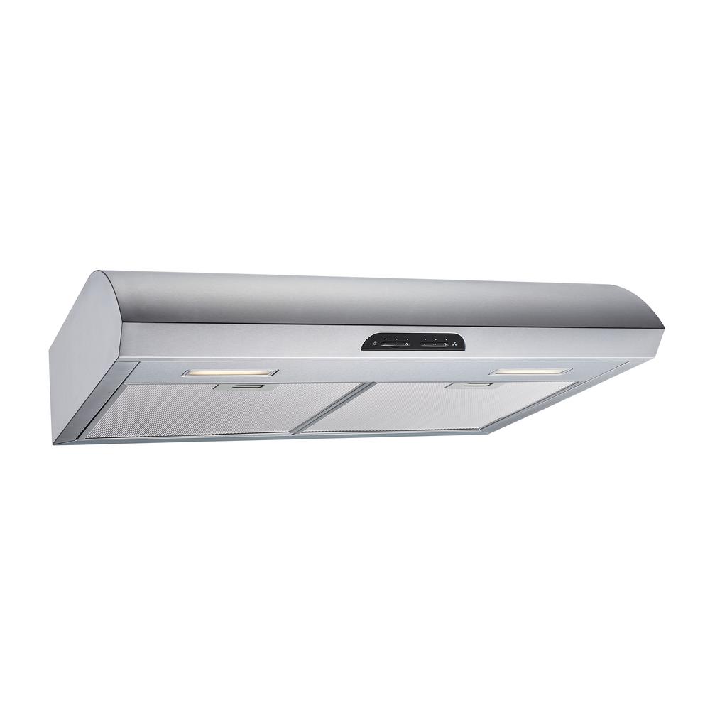 Winflo 30 In 480 Cfm Convertible Under Cabinet Range Hood In Stainless Steel With Mesh Filters And Touch Sensor Controls Ur022b30 The Home Depot