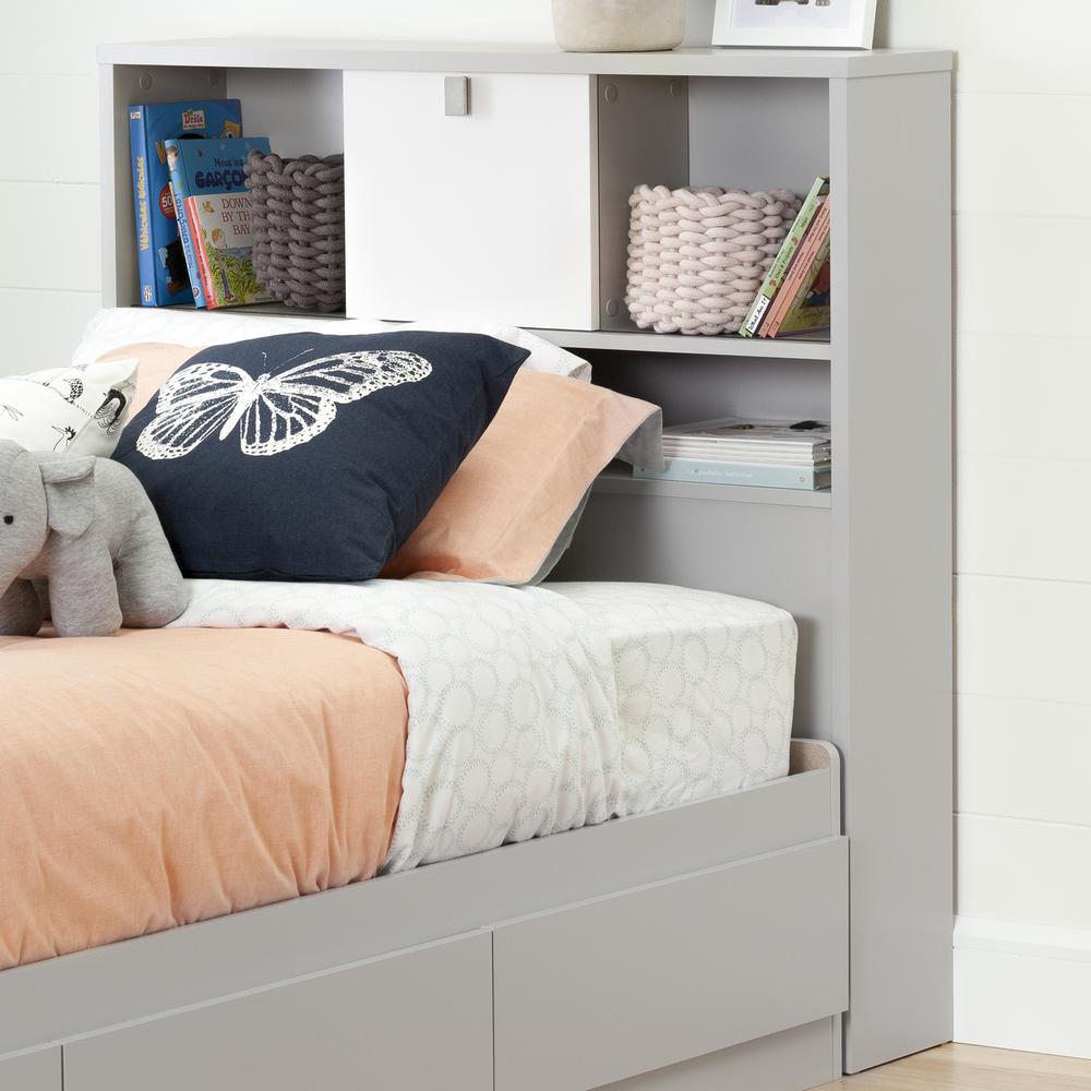 South S Cookie Soft Gray And Pure White Twin Kids Headboard Cookie Soft Gray And Pure White Twin Kids Headboard By South S