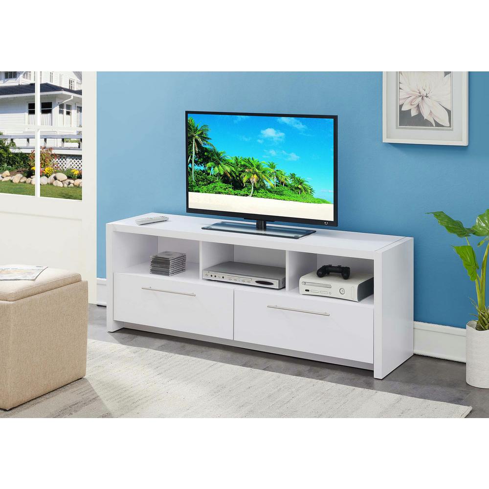 Convenience Concepts Newport Marbella White 60 In Tv Stand