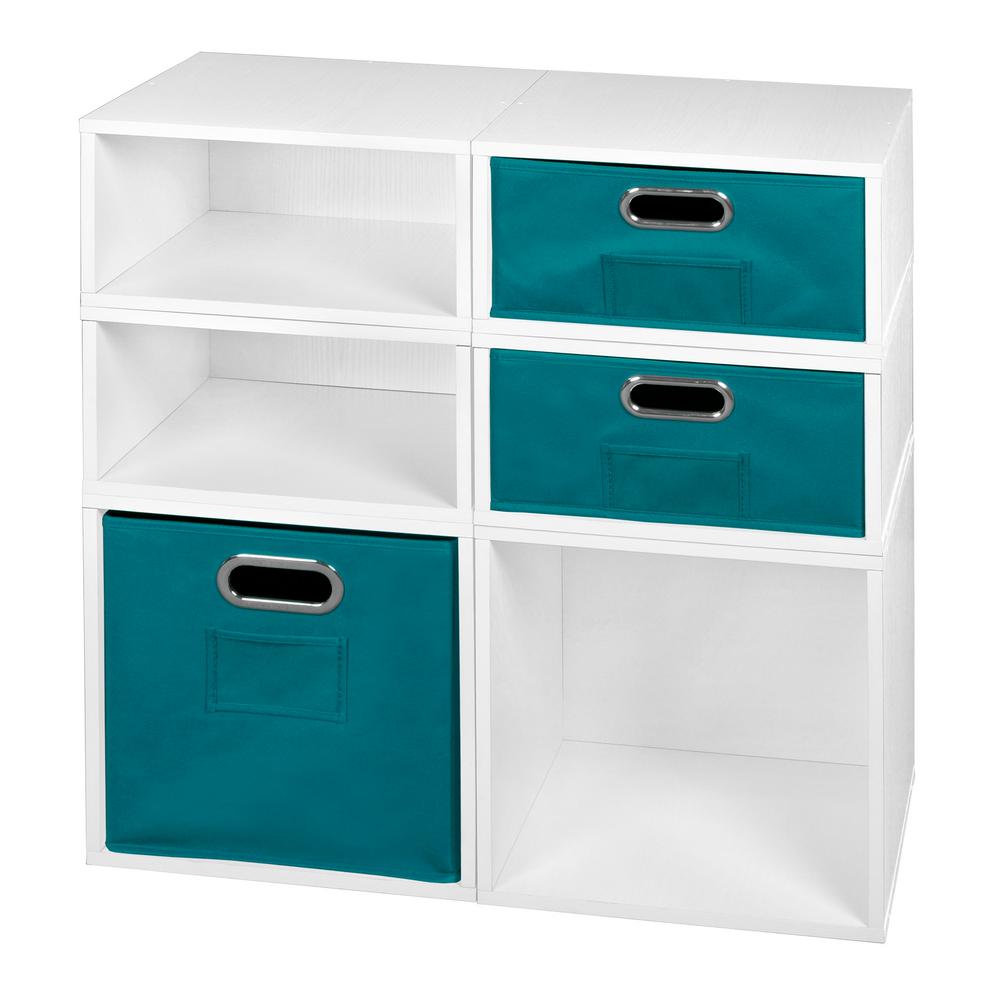 Regency Niche Cheer 26 in. x 26 in. White Wood Grain/Teal Storage Set 2