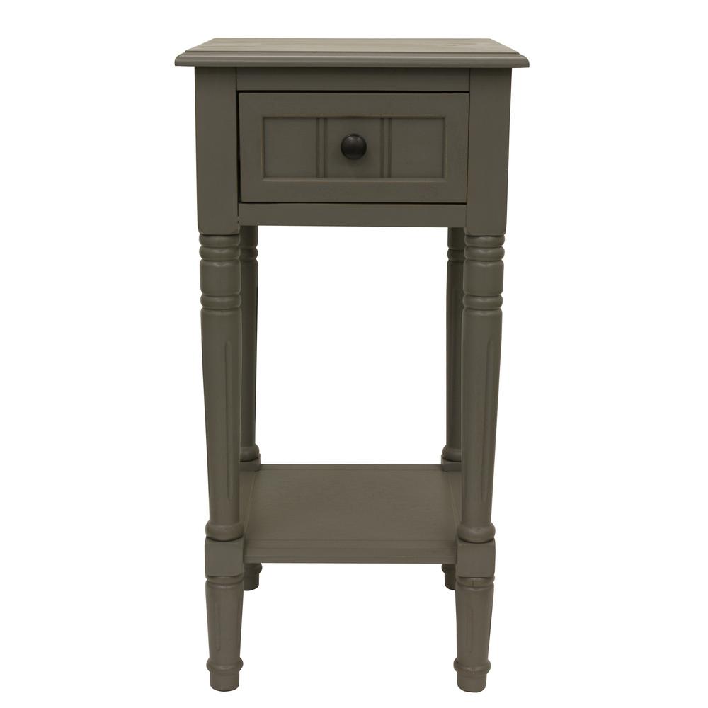 Decor Therapy Simplify Edge Gray 1Drawer End TableFR1861 The Home Depot