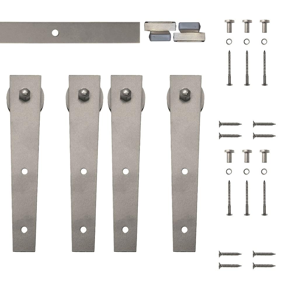Quiet Glide 48 in. Satin Nickel Wedge Mini Sliding Barn Door Hardware