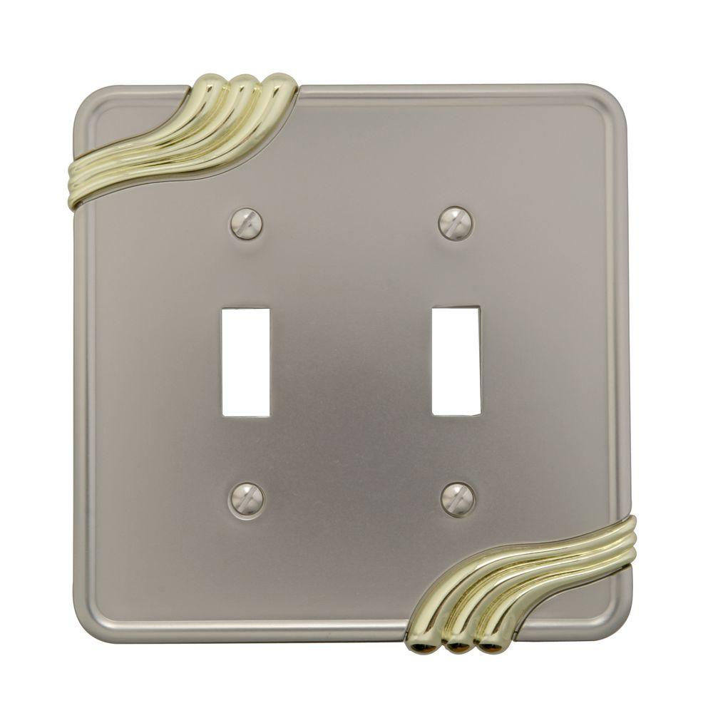 Amerelle Grayson 2Toggle Wall Plate, Nickel and Brass88TTNBR The
