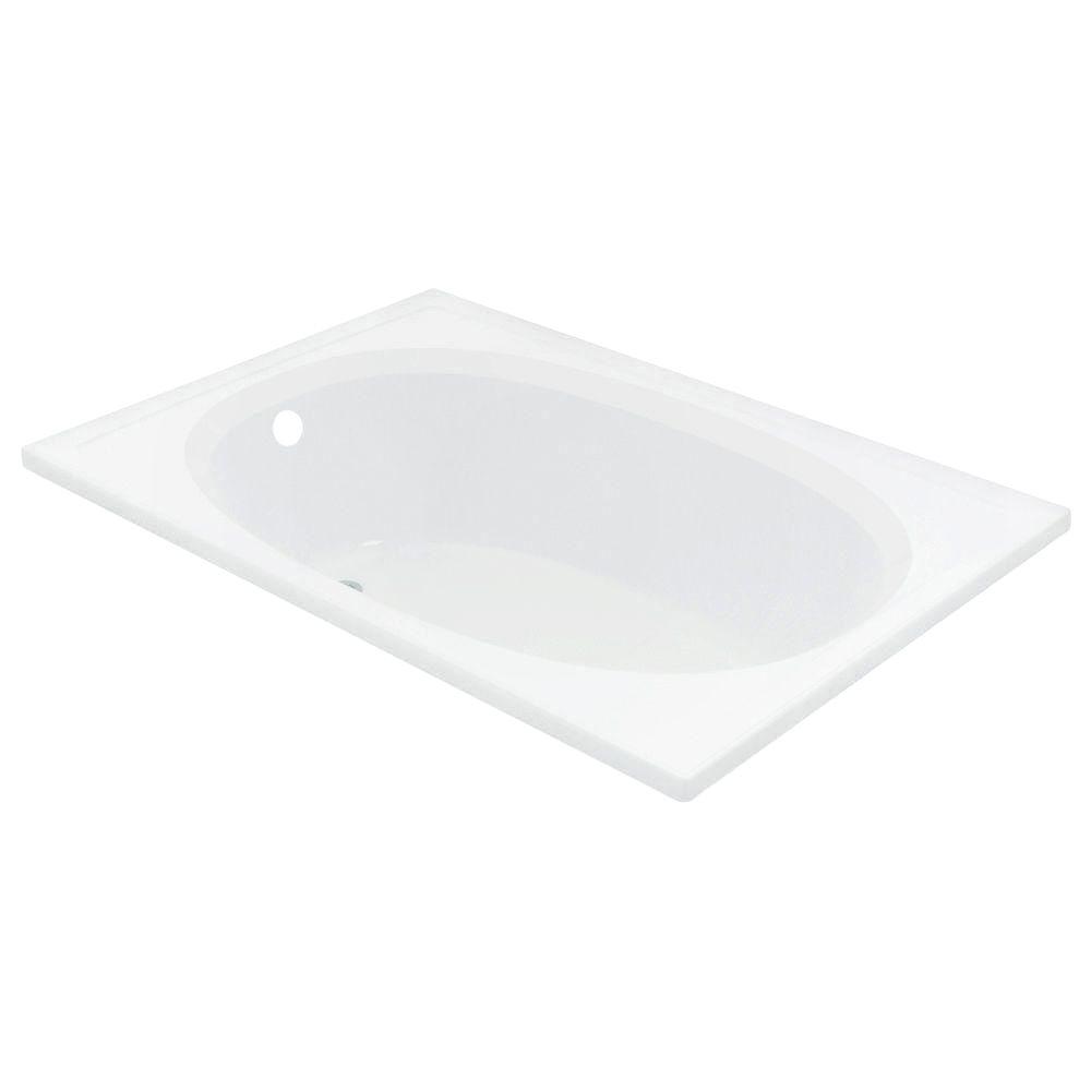 STERLING Tranquility 5 ft. Rectangular Dropin Reversible Drain Soaking Tub in White610511000