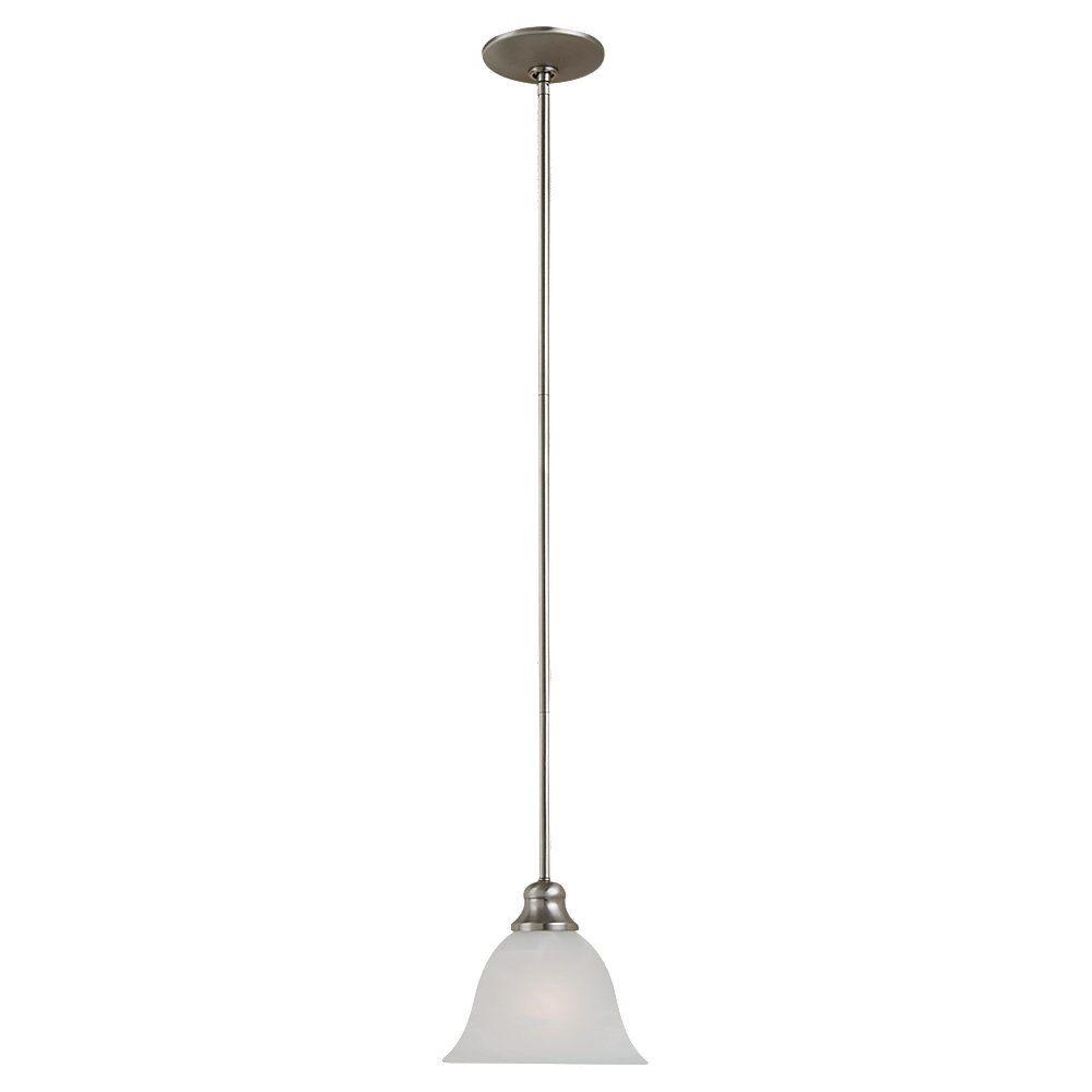 Brushed Nickel Finish Sea Gull Lighting 65941BLE-962 Pendant with Alabaster/ Glass Shades