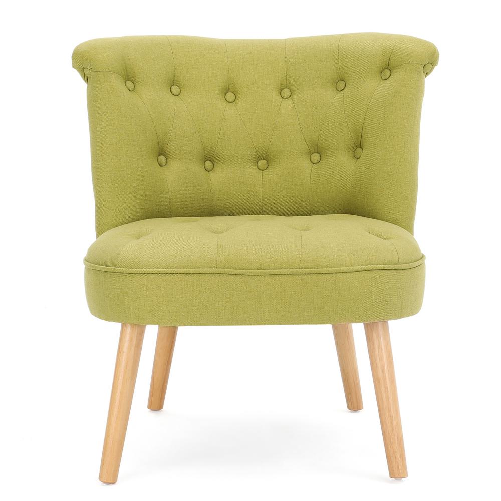 Noble House Cicely Tufted Light Green Fabric Accent Chair 299780 The
