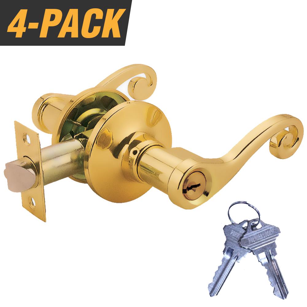 Grip Tight Tools Brass Plated Light Commercial Duty Door Lever