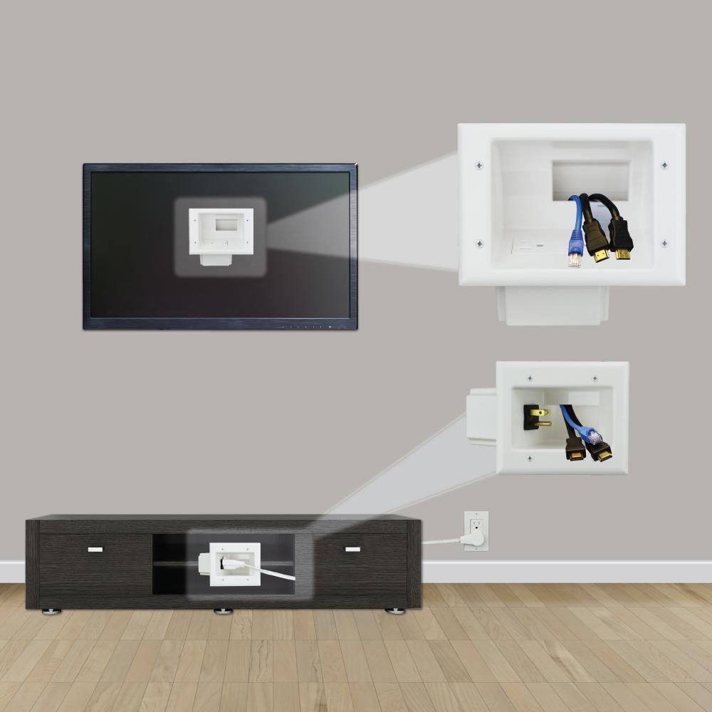 TV Cable Organizer Kit Flat Panel Wall Mount Home Theater Furniture