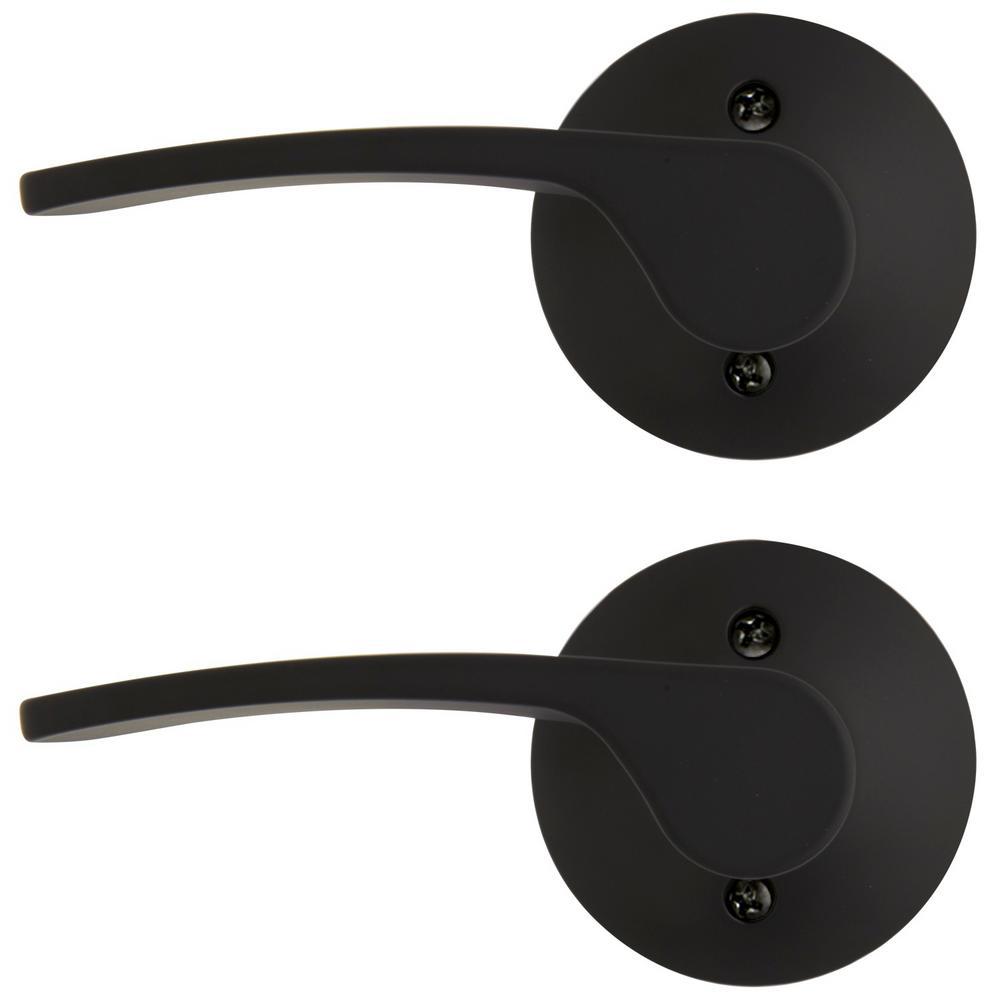 Defiant Kensington Matte Black Left Handed Dummy Door Lever (2-Pack ...