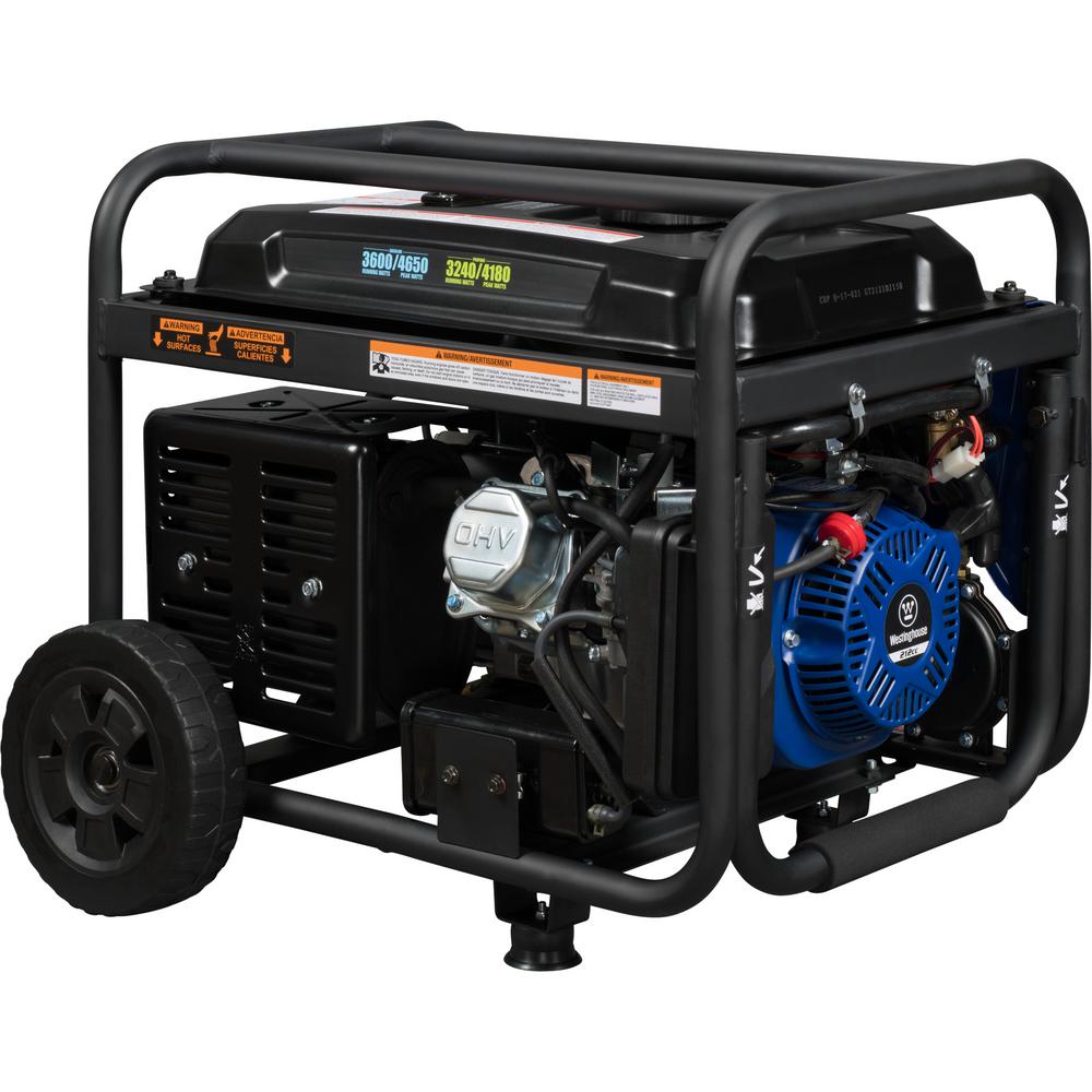 Portable Generator w/ Remote Start 3600-Watt Dual Fuel RV Ready Safety ...