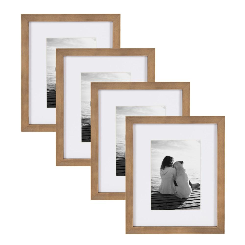 Designovation Gallery 8 In X 10 Matted To 5 7 Rustic Gallery 8 In X 10 Matted To 5 7 Rustic Brown Wood Picture Frame Set Of 4