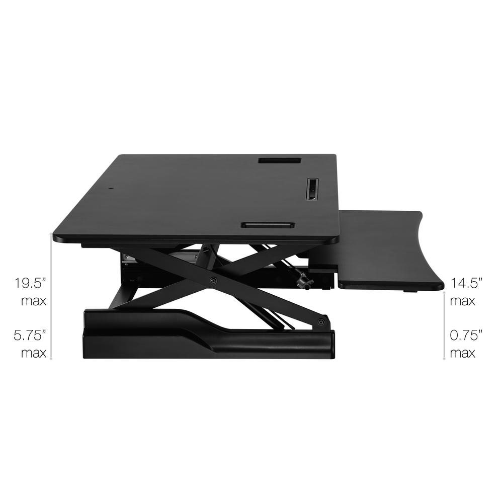 Techorbits Black 47 In Height Adjustable Large Standing Desk