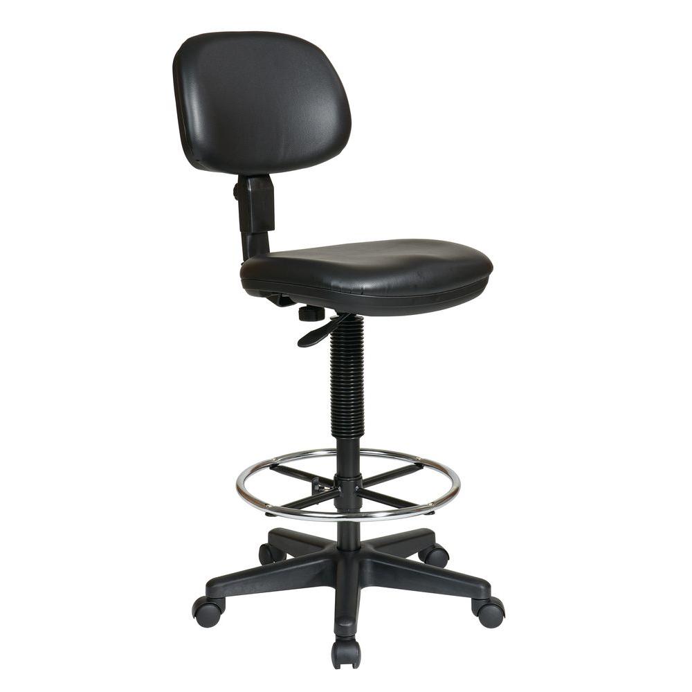 Office Star Products Black Vinyl Drafting Chair Dc517v The