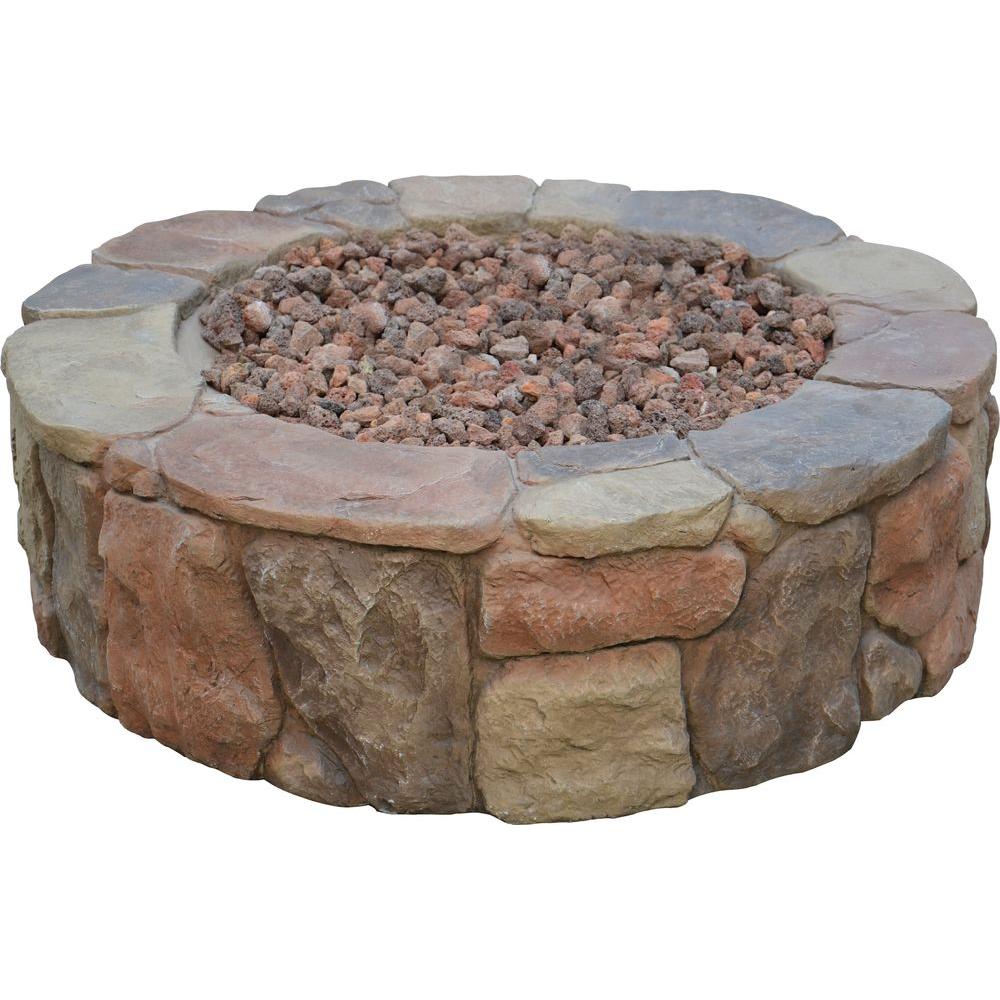 Hampton Bay Petra 36 in. Round Envirostone Propane Fire Pit66600BOND