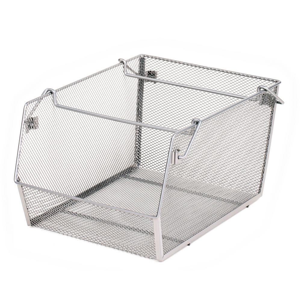 Seville Classics Large Mesh Stacking Storage Bin 2 Pack Web267 The Home Depot 6625