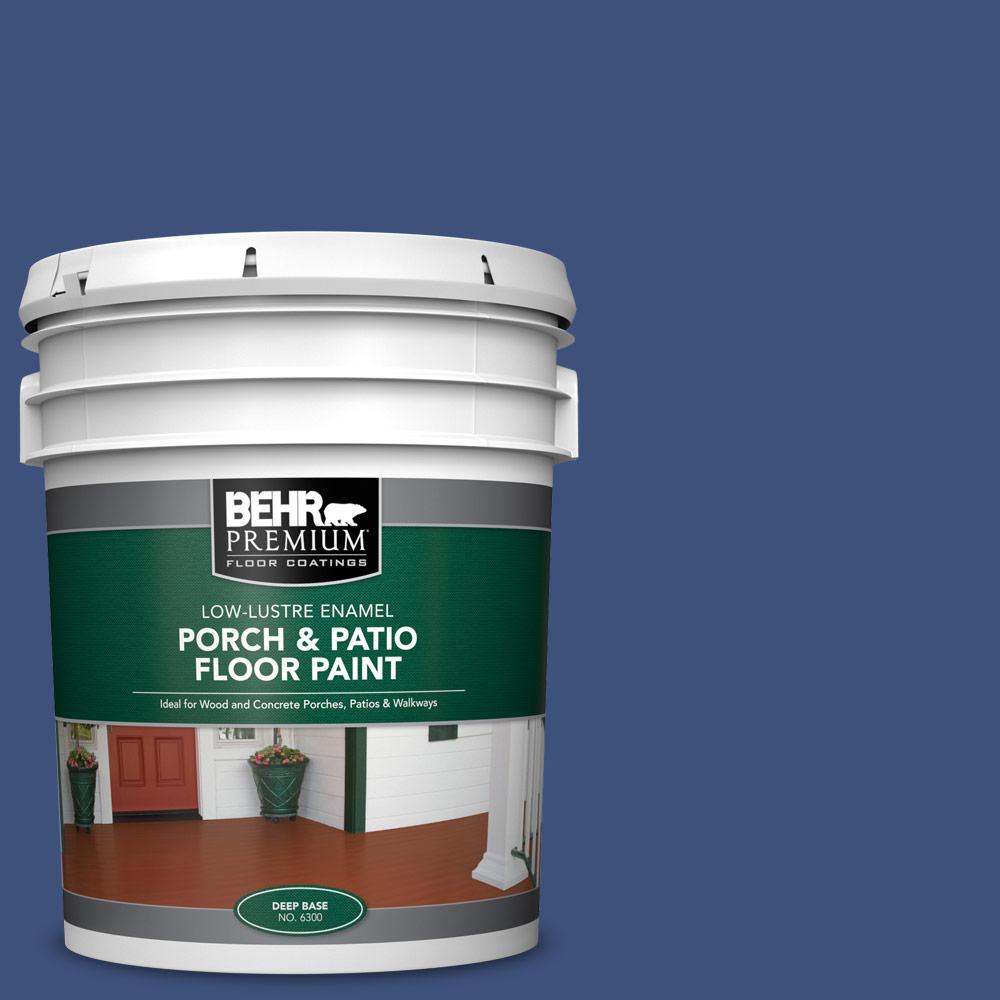 Behr Premium 5 Gal 600d 7 Daring Indigo Low Lustre Enamel Interior Exterior Porch And Patio Floor Paint