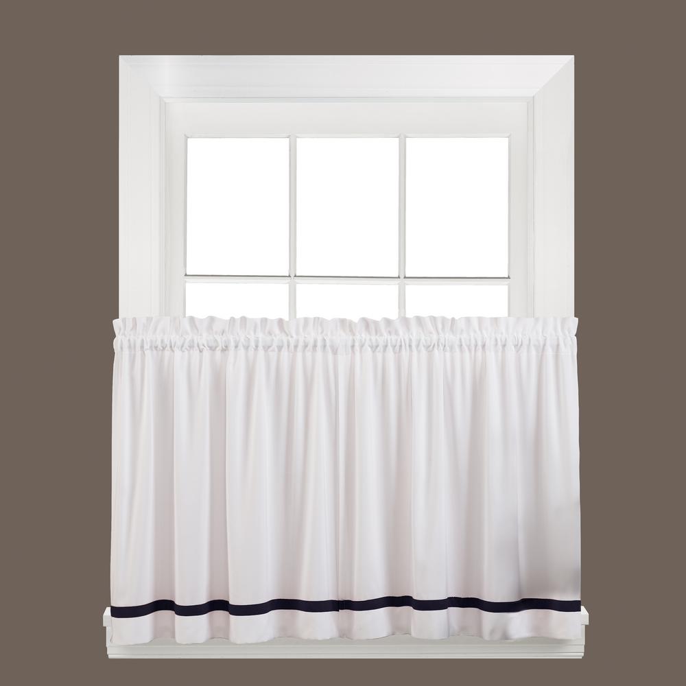 Saturday Knight Kate 36 In L Polyester Tier Curtain In Black 2