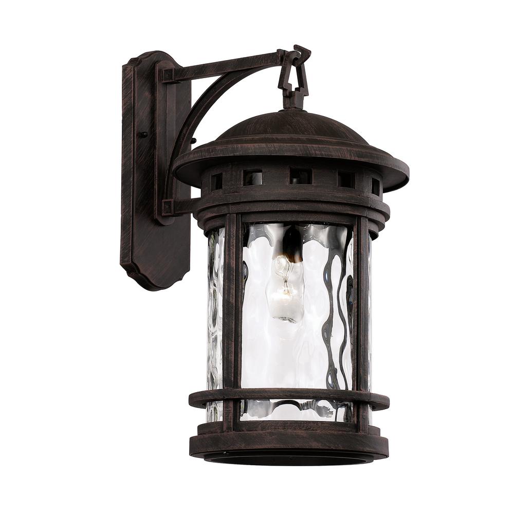 Bel Air Lighting Boardwalk 1Light Rust Outdoor Wall Lantern40372 RT