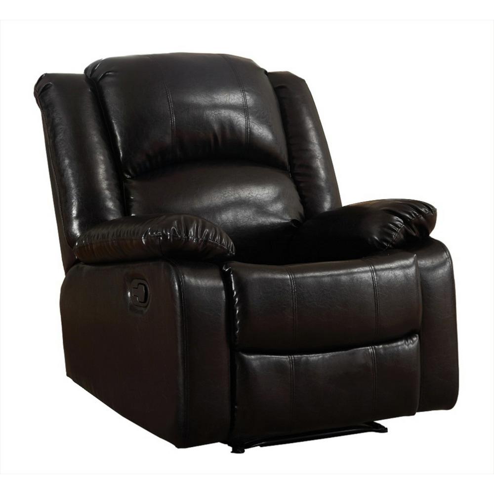 black leather glider recliner