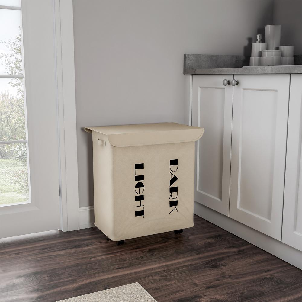 double laundry hamper with lid