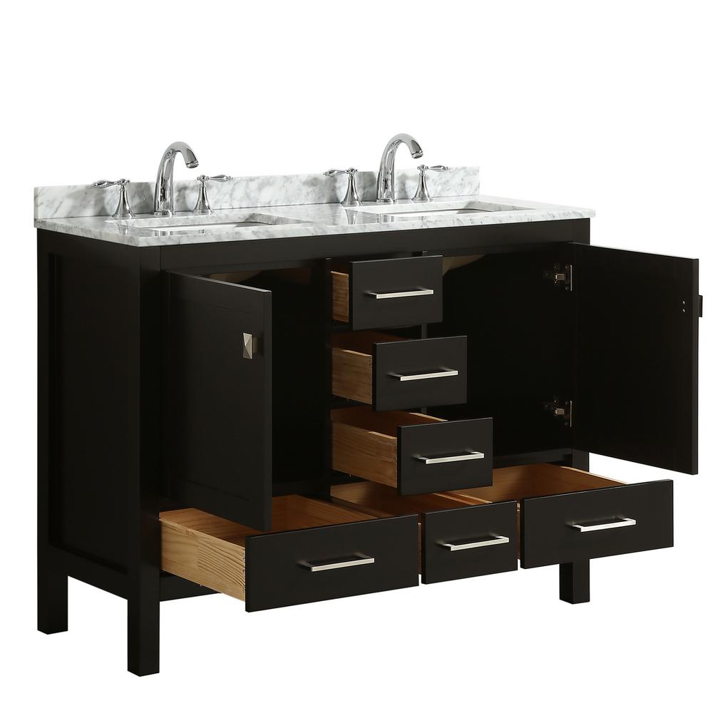 Eviva London 48 In X 18 Transitional Espresso Bathroom Vanity Transitional Espresso Bathroom Vanity