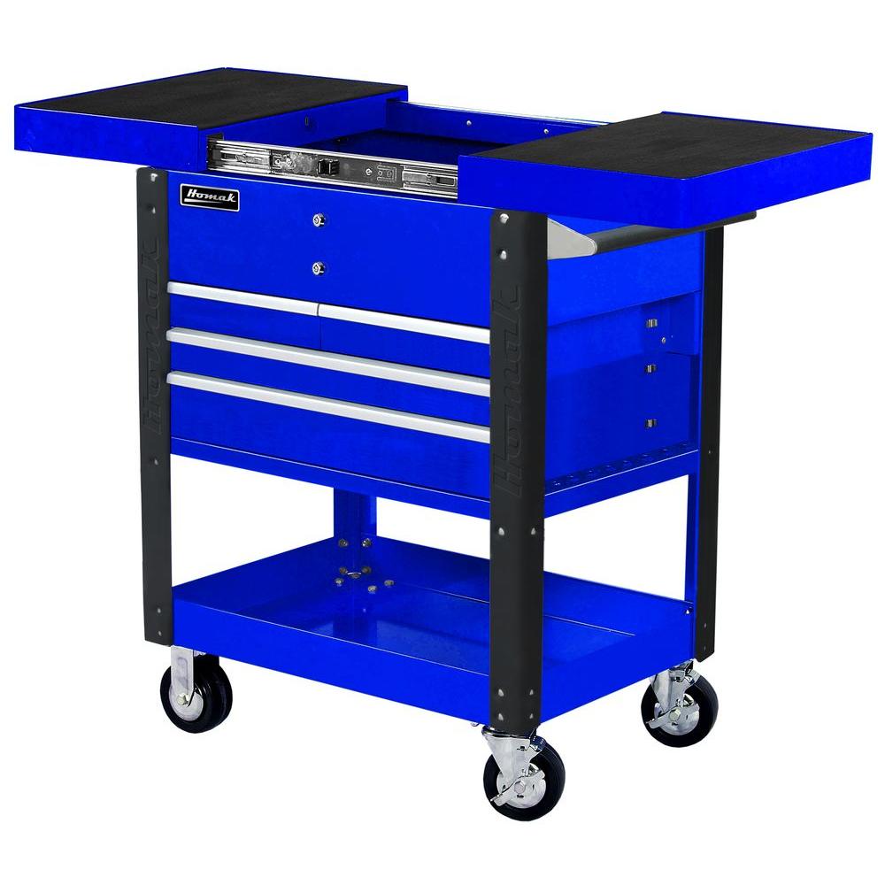 Homak Professional 34.5 in. 3Drawer Service Utility Cart in Blue