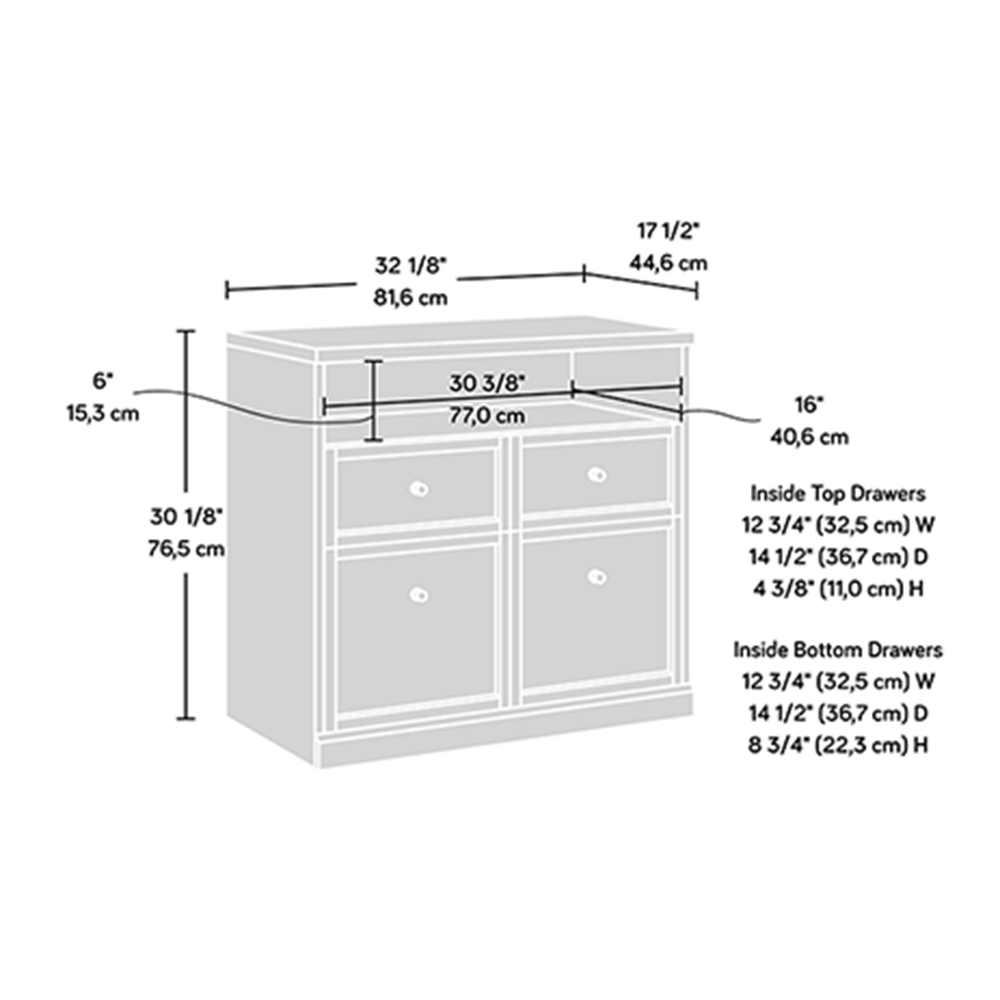 Homevisions White Storage Cabinet With Drawers 425029 The