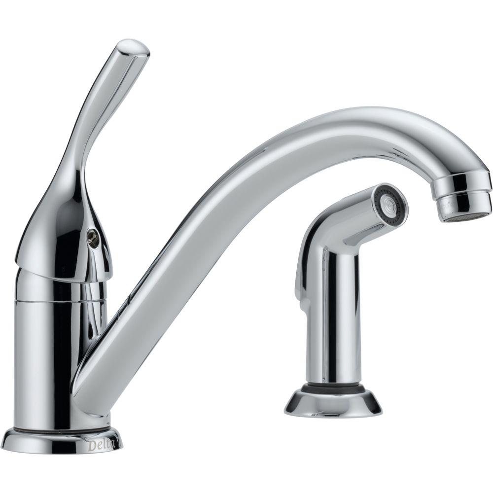 Delta Classic Single Handle Standard Kitchen Faucet With Side