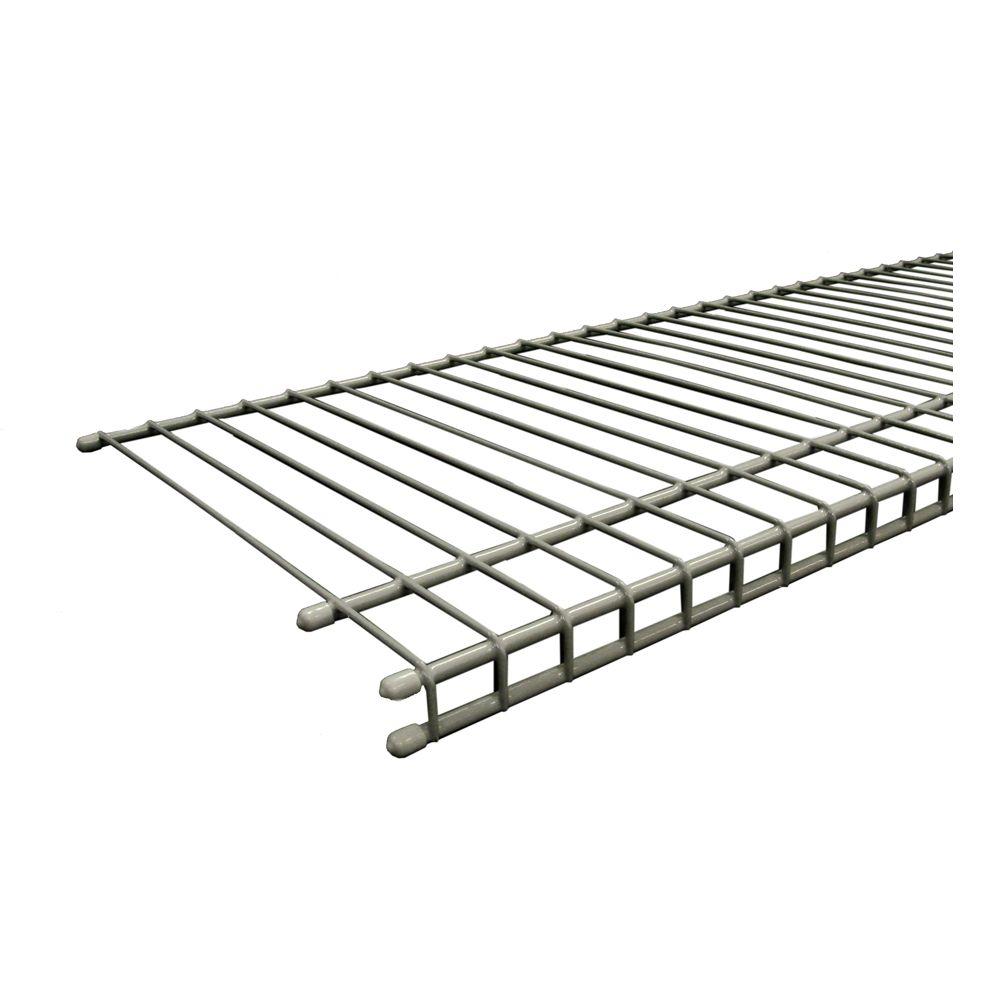 Wide Mesh Wire Track Shelving Storage Organization The W X 12 In D Nickel Ventilated Wire Shelf