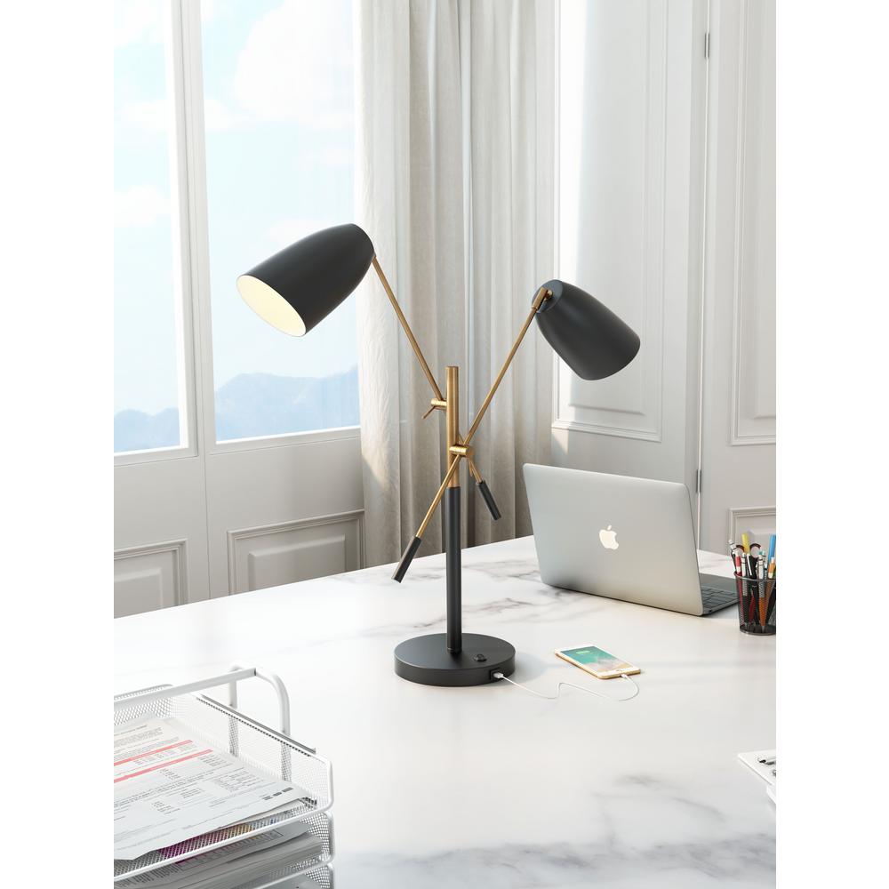 matt black table lamp