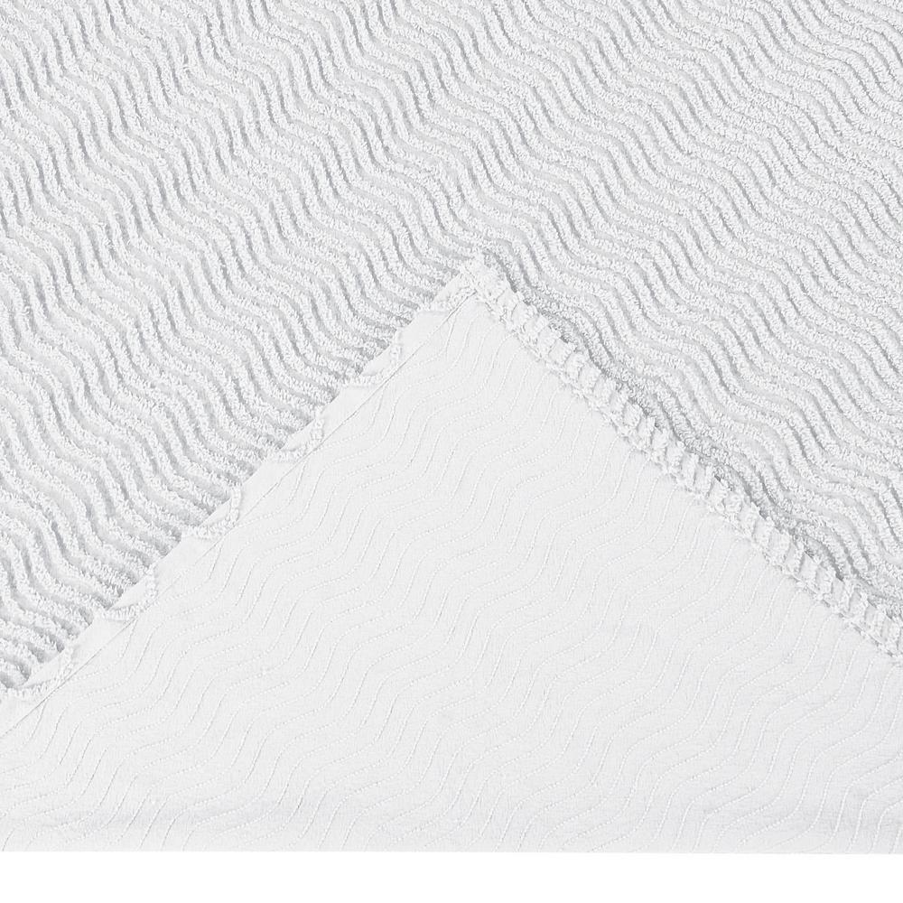 Better Trends Natick Collection In Wavy Channel Stripes Design White King 100 Cotton Tufted Chenille Bedspread Ss Bsnakiwh The Home Depot