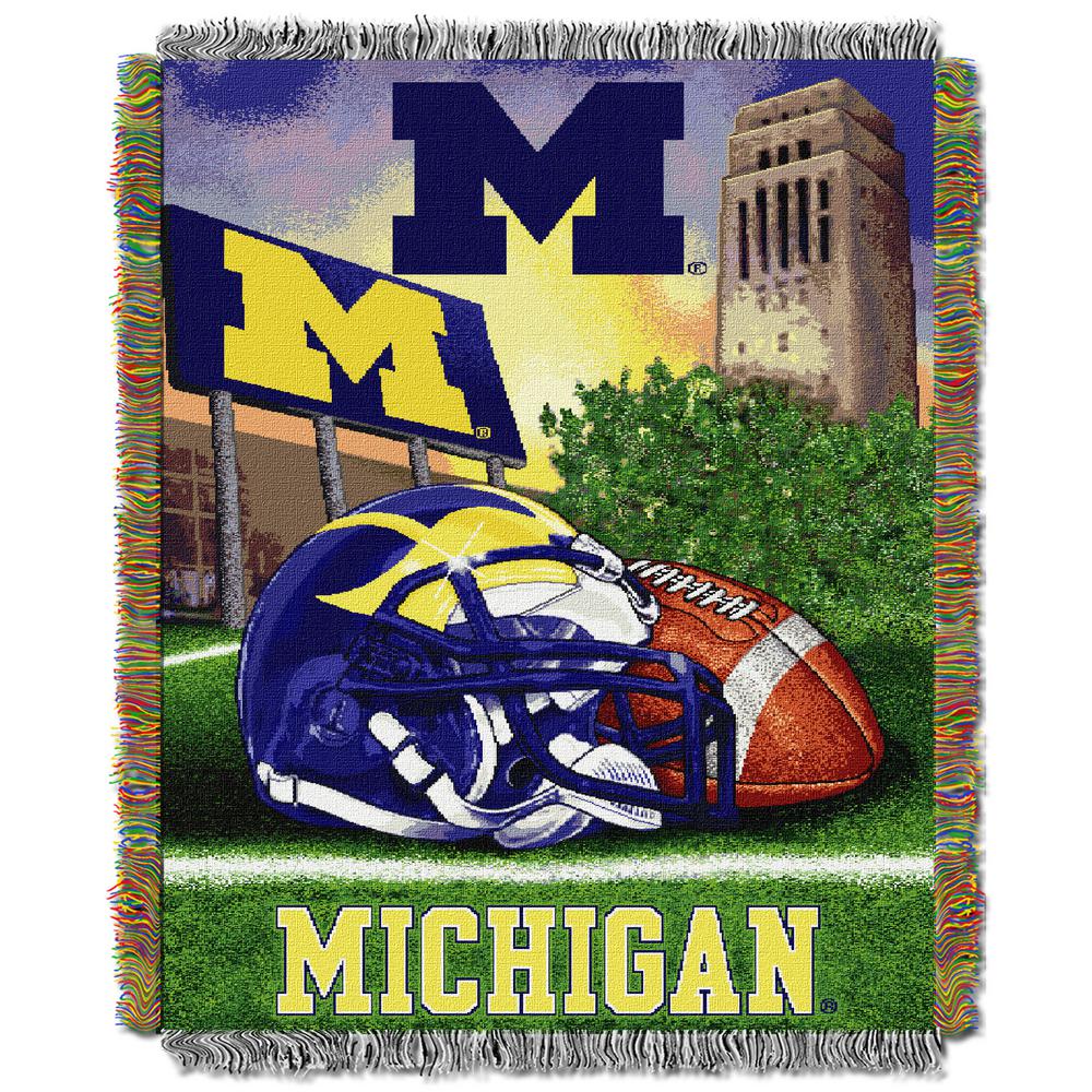 University Of Michigan Polyester Throw Blanket 1col051010021ret The Home Depot