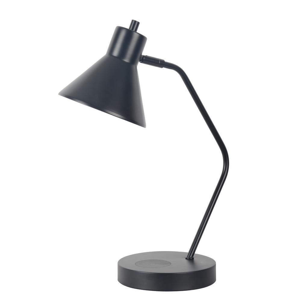 Hampton Bay Ttl20 19 In H Black Task Lamp With Wireless And Usb