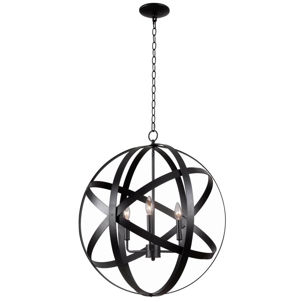Global 3 Light Black Pendant Global 3 Light Black Pendant