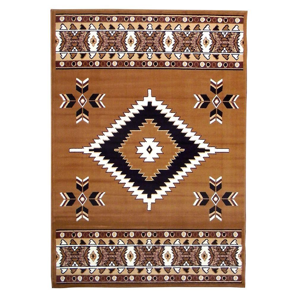 DonnieAnn TajMahal Southwestern Design Camel 5 ft. 2 in. x 7 ft. Indoor