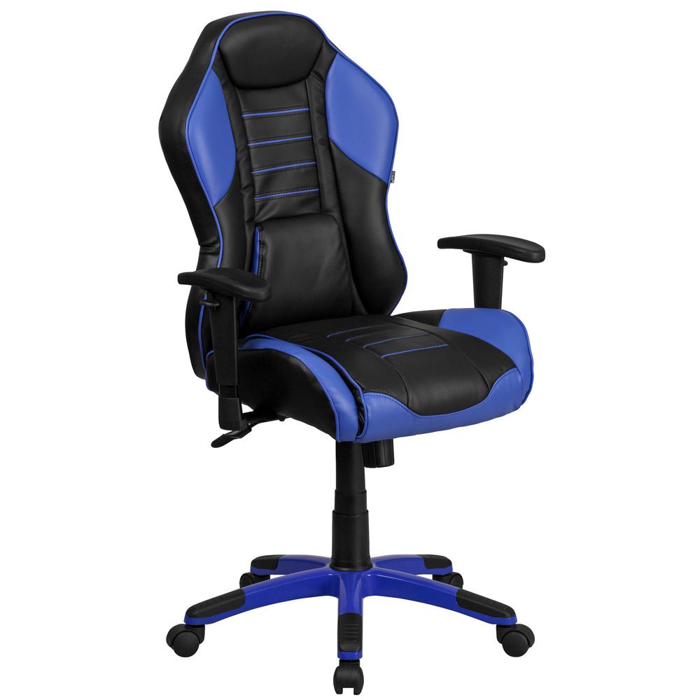 Flash Furniture High Back Monterey Blue Vinyl Executive Swivel Flash Furniture High Back Monterey Blue Vinyl Executive Swivel Office Chair With Inner Coil Spring