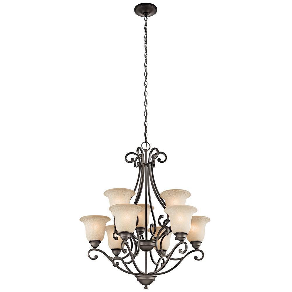 Kichler Lighting 43226OZ 9-Light Chandelier with White Scav