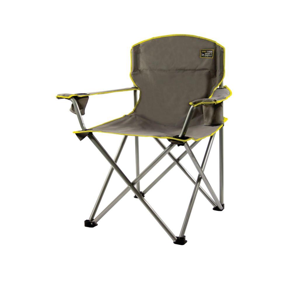 Quik Chair Gray Heavy Duty Folding Patio Armchair 150239ds The