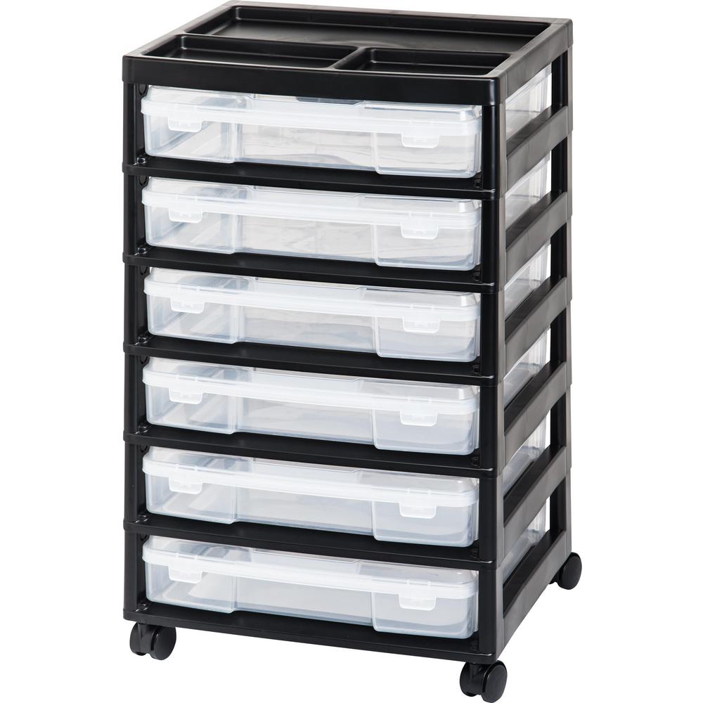 Iris 6 Case Scrapbook Cart In Black 587683 The Home Depot