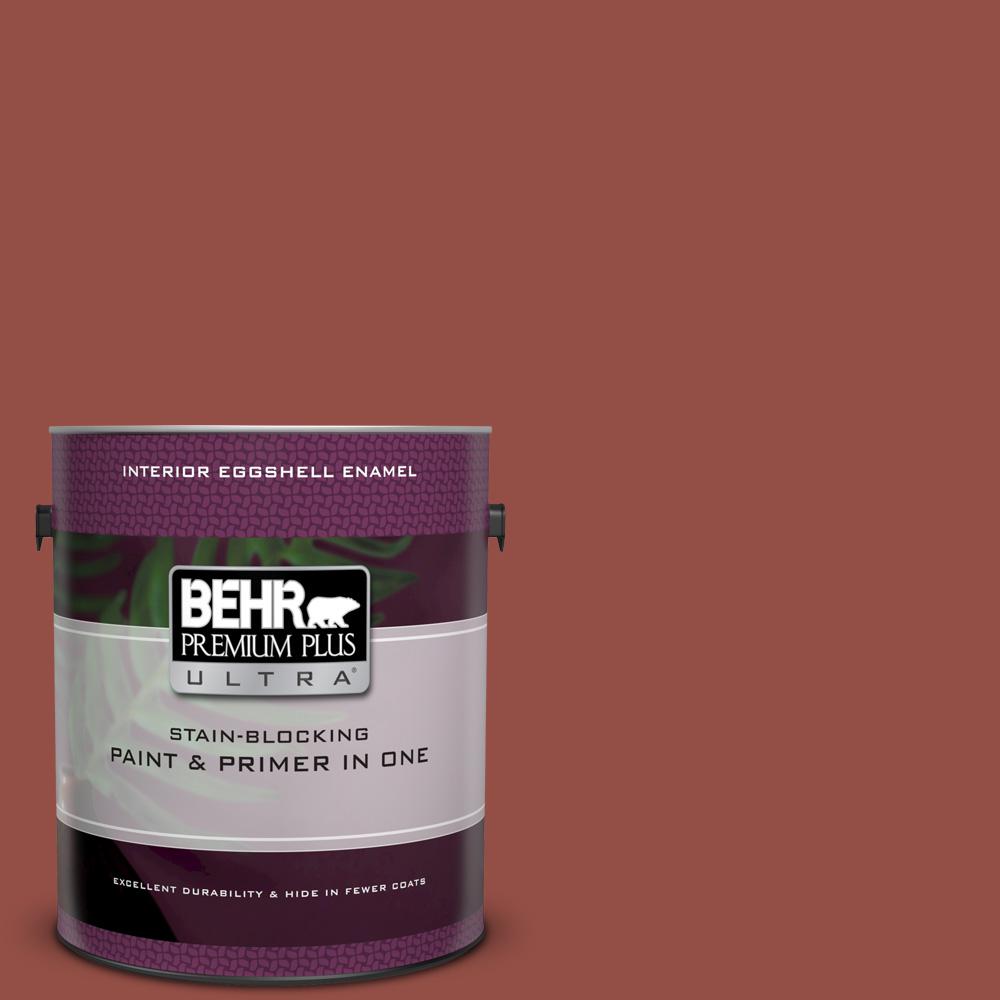 Behr Premium Plus Ultra 1 Gal Ul120 21 Powdered Brick Eggs Enamel Interior Paint And Primer In One