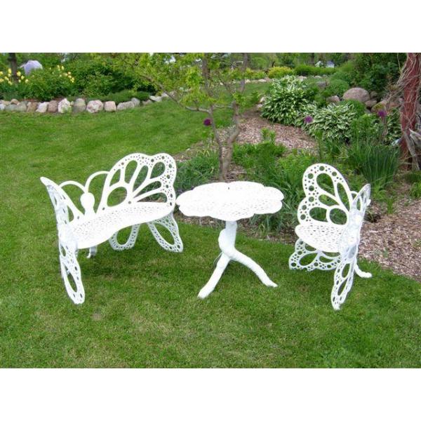 Flowerhouse Butterfly 30 In X 30 In Cast Aluminum White Patio Table Fhbta207w The Home Depot