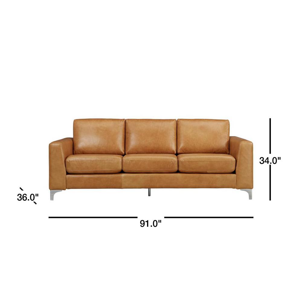 Homesullivan Russel 1 Piece Caramel Leather Sofa 40e938cm 3bsofa Piece Caramel Leather Sofa