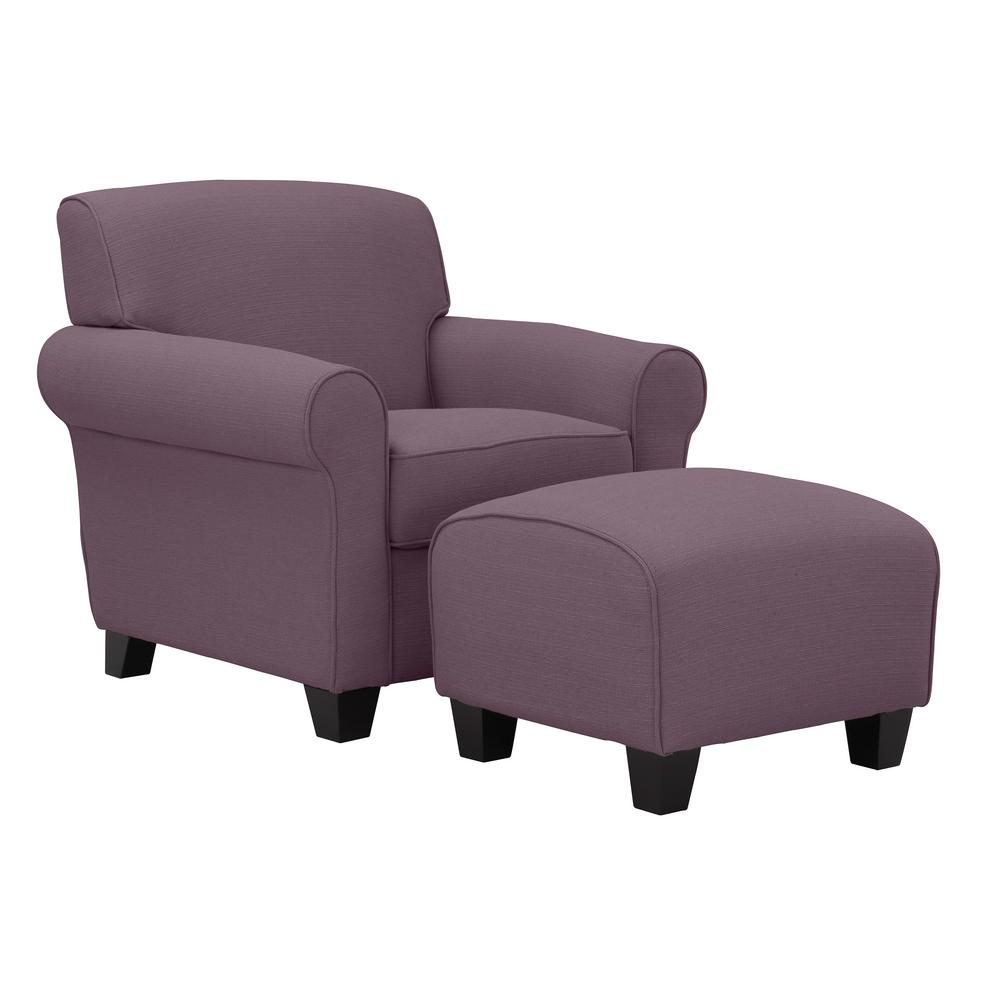 Handy Living Winnetka Arm Chair And Ottoman In Amethyst