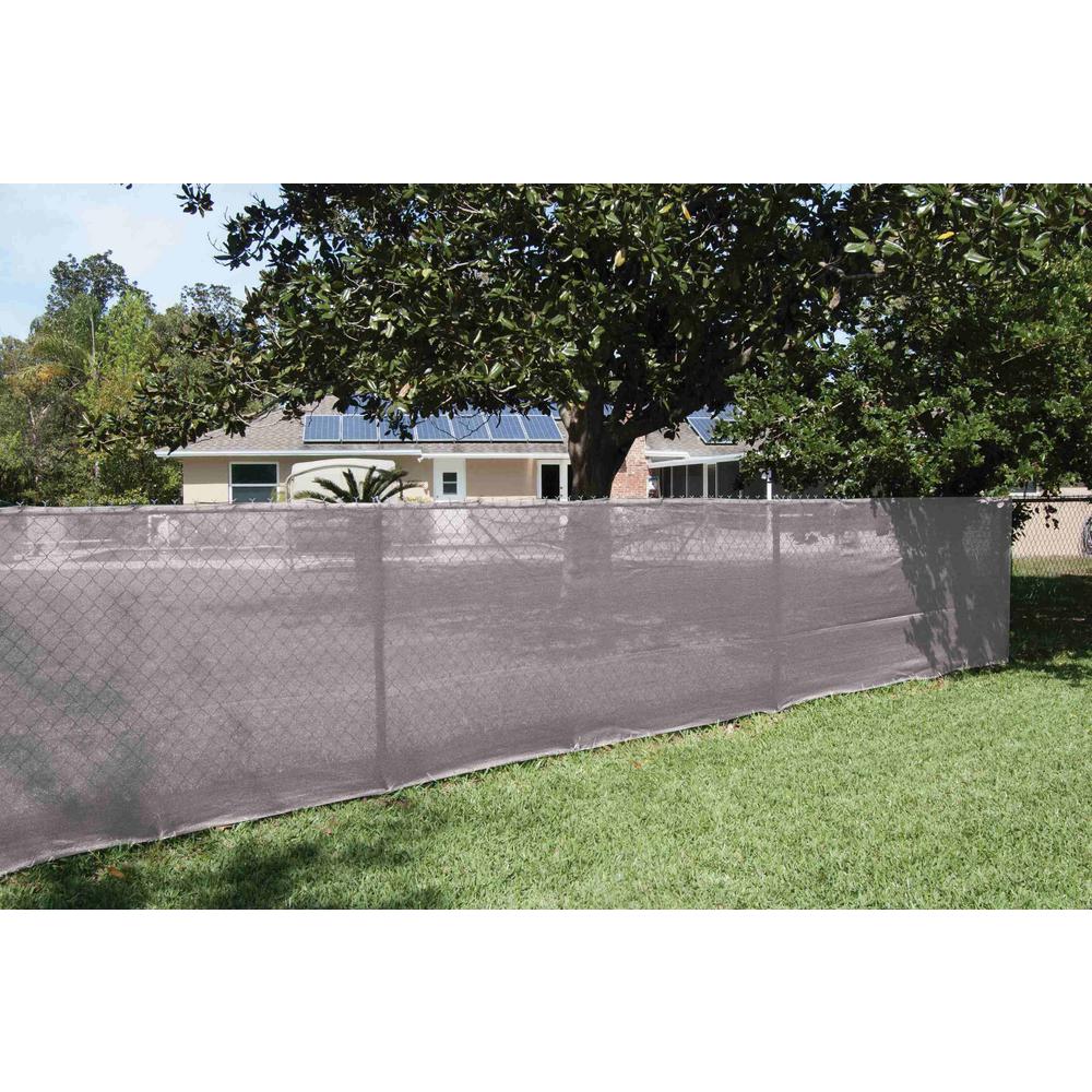 92 in. x 50 ft. Mesh Fabric Privacy Fence Screen with Integrated Button ...