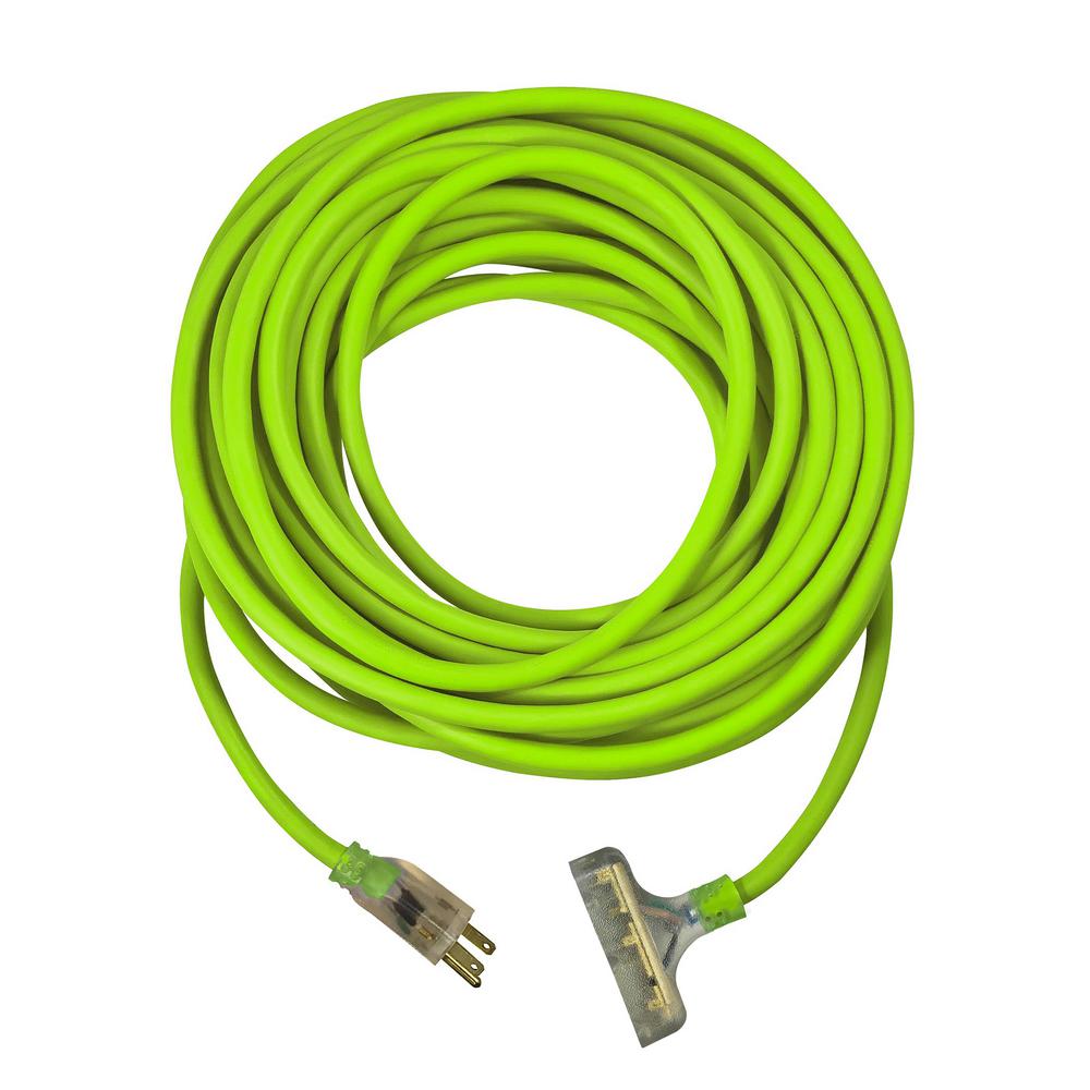 USW 100 ft. 12/3 Triple Tap Cold Weather Extension Cord26100USW The Home Depot