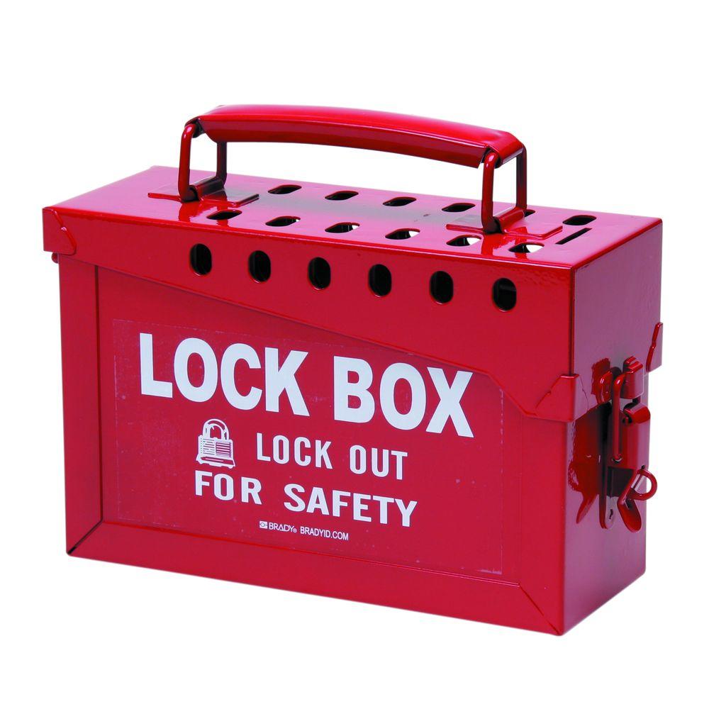 Brady Portable Metal Lock Box in Red65699 The Home Depot